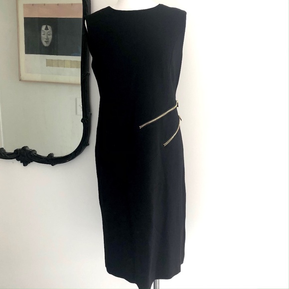 Premise Gold Zipper Sleeveless Black Dress NWT - Picture 1 of 8